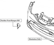Nissan Qashqai (J11E) Finisher Front Bumper, Chrome RH
