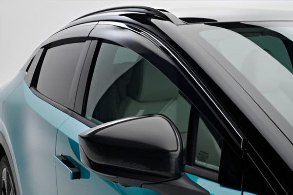 Genuine Nissan Leaf ZE2 Side Window Deflectors - Matte Dark Chrome