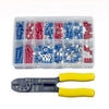 Insulated Terminals & Crimping Tool, Assorted Box - Red & Blue
