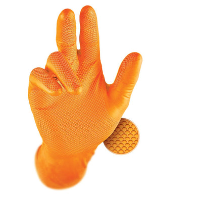 Grippaz Nitrile Grip Gloves Orange - Pack of 50