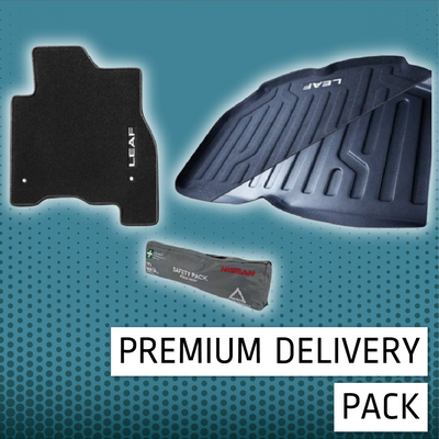 Nissan Leaf ZE1 (w/o Bose) Premium Floor & Boots Mats Bundle with First Aid Kit